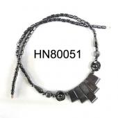 Hematite Teeths Pendants Beads Stone Chain Statement Bib Choker Fashion Necklace